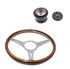 Moto-Lita Steering Wheel & Boss - 14 inch Wood - Slotted Spokes - Dished - Thick Grip - RM8256DSTG - 1